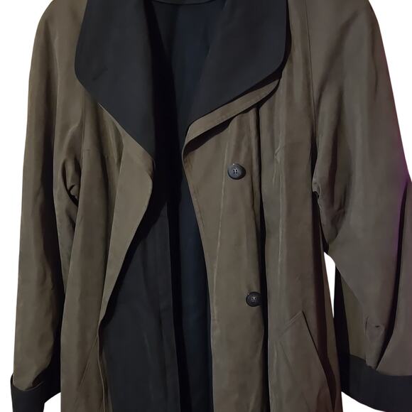 NWT Gallery 1X Women's Premium Gray/Black Microsuede Coat - Picture 7 of 13